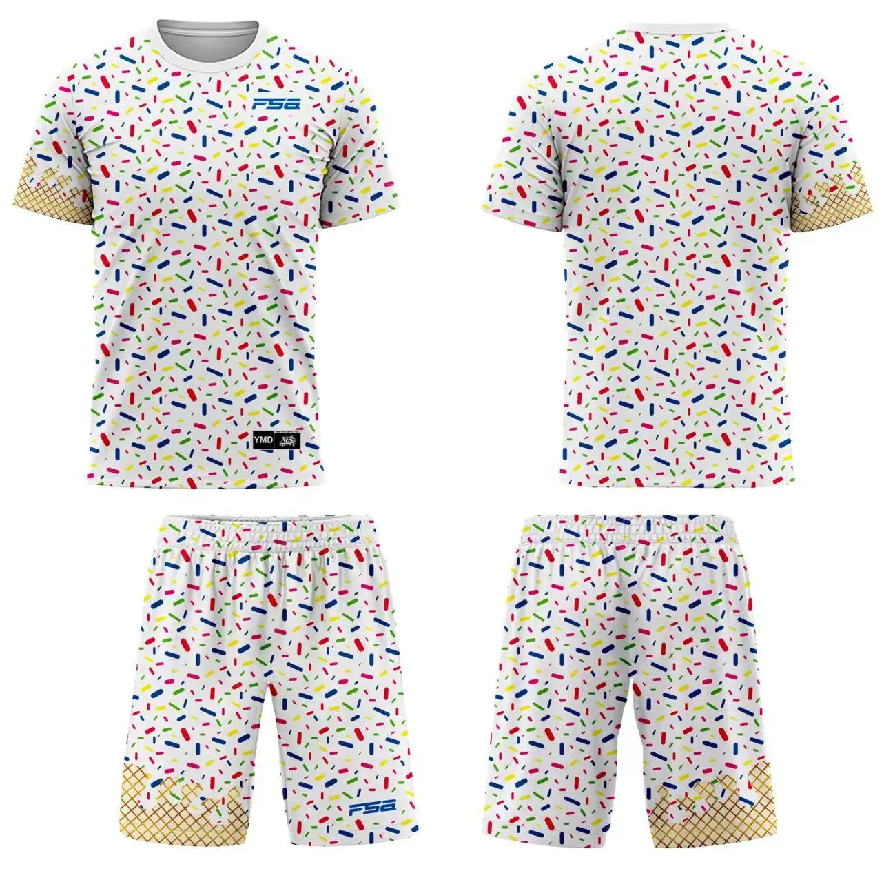 Custom Soccer Uniforms Cute Design Icecream for Kids Sublimation Jersey Family Shirts Quick Dry