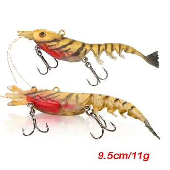 Cheery SNEDA Wholesale Multi Section Shrimp Lure 9.5cm/11g Sinking Soft Plastic Shrimp with Jig Head for Bass Saltwater Fishing – Soft Lure – view 4