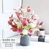 Pink and white hydrangea plastic vase