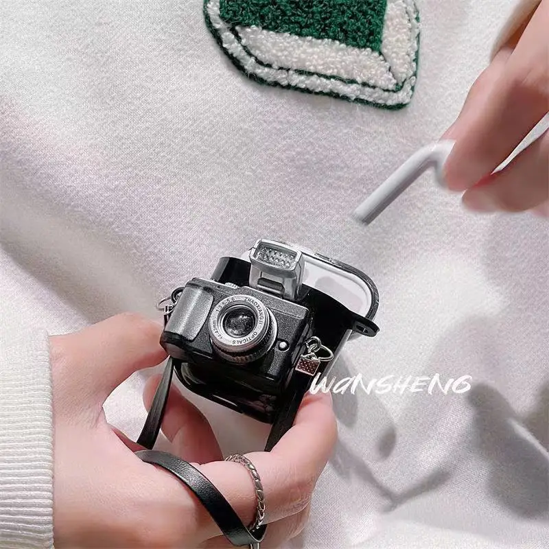 Newest Mini Camera Design Case Toys Silicone Cover for AirPod Pro Case  Accessories Headphone Earphone Cover for Air Pods 1/2