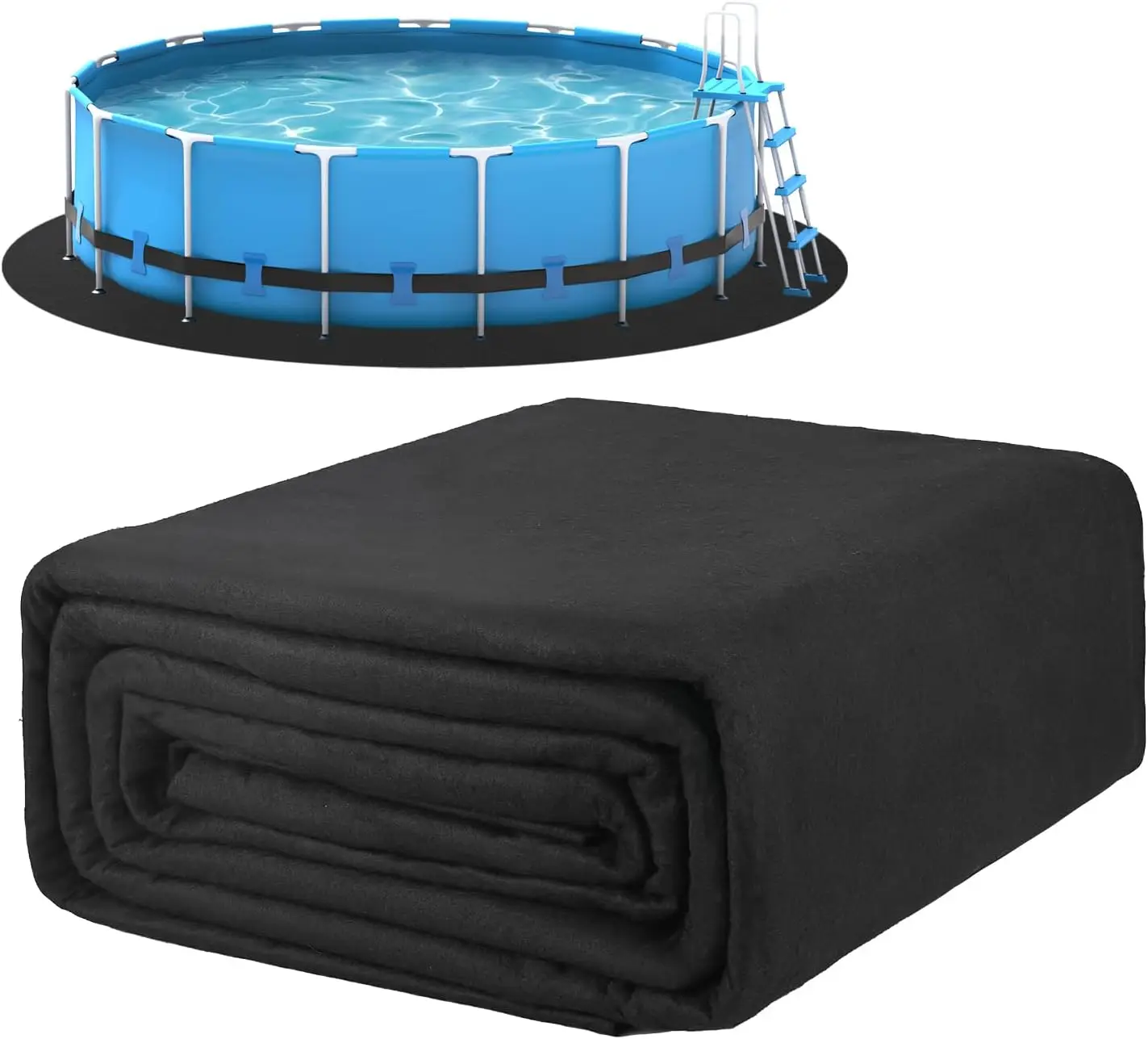 Revestimiento de piscina de poliéster resistente de 3,6 x 7,3 m (12 x 24 pies) de U.S. Pool Supply, protector de suelo rectangular grande para uso doméstico en exteriores.