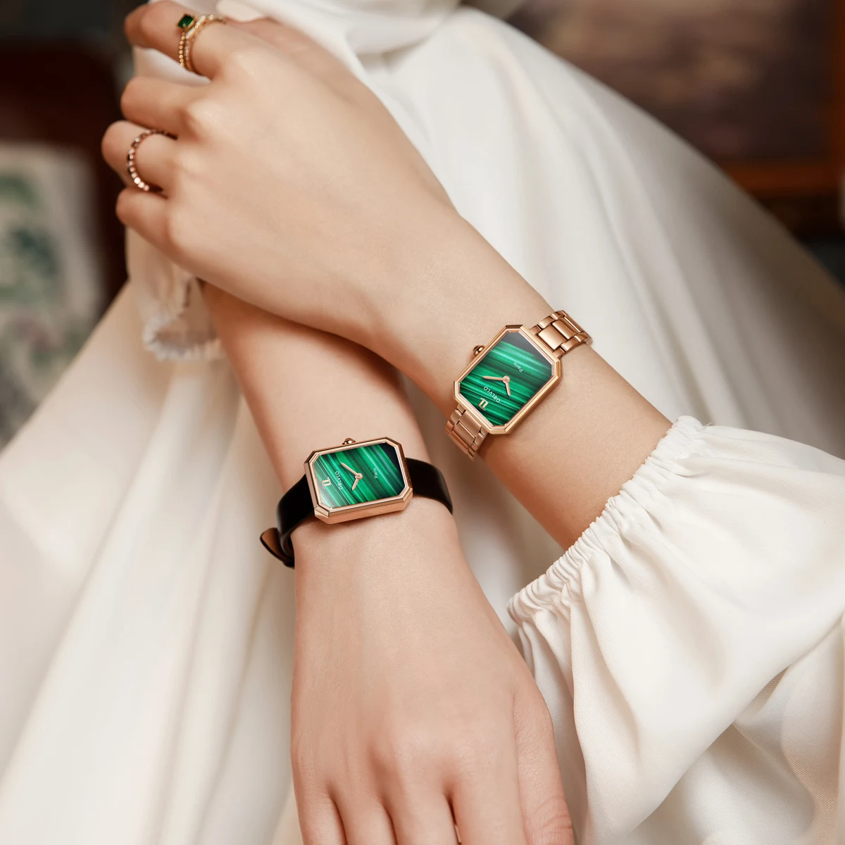Oblvlo Designer Watch Women - Luxury Rose Gold Quartz
