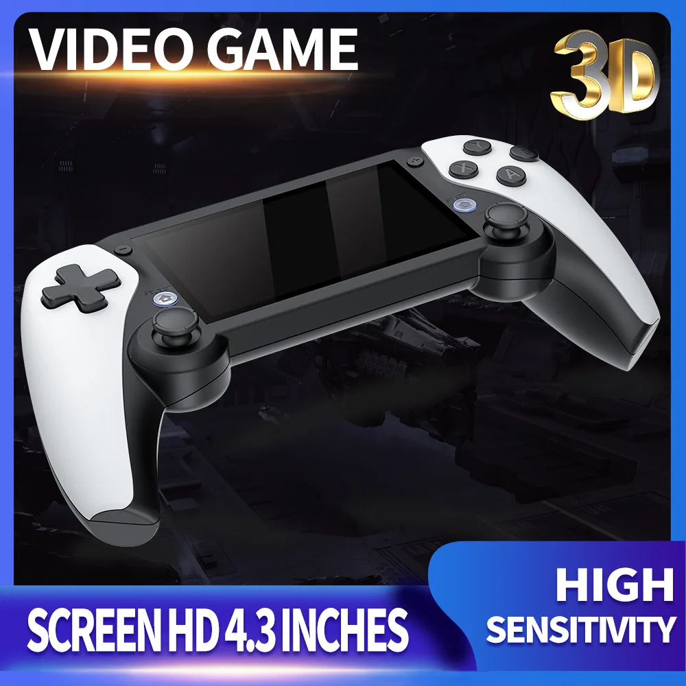 Console De Jeux Portable Rétro 4,3 Pouces - 4800 Jeux Préinstallés, Sortie TV, Batterie 2000 MAh, émulateurs Multiples