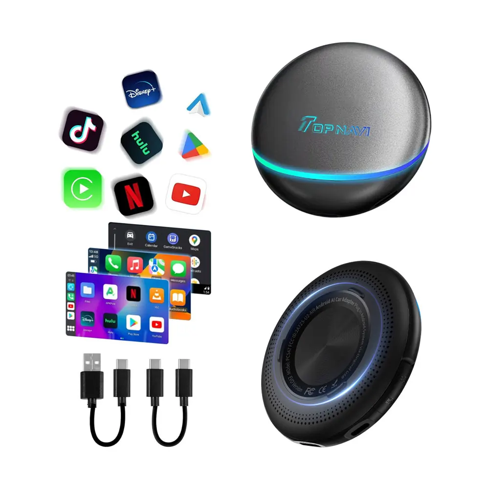 ANDROID AI BOX 車載用アダプター8GM+128G m 2023 New Android AI Box Carplay - Smart Wireless Adapter