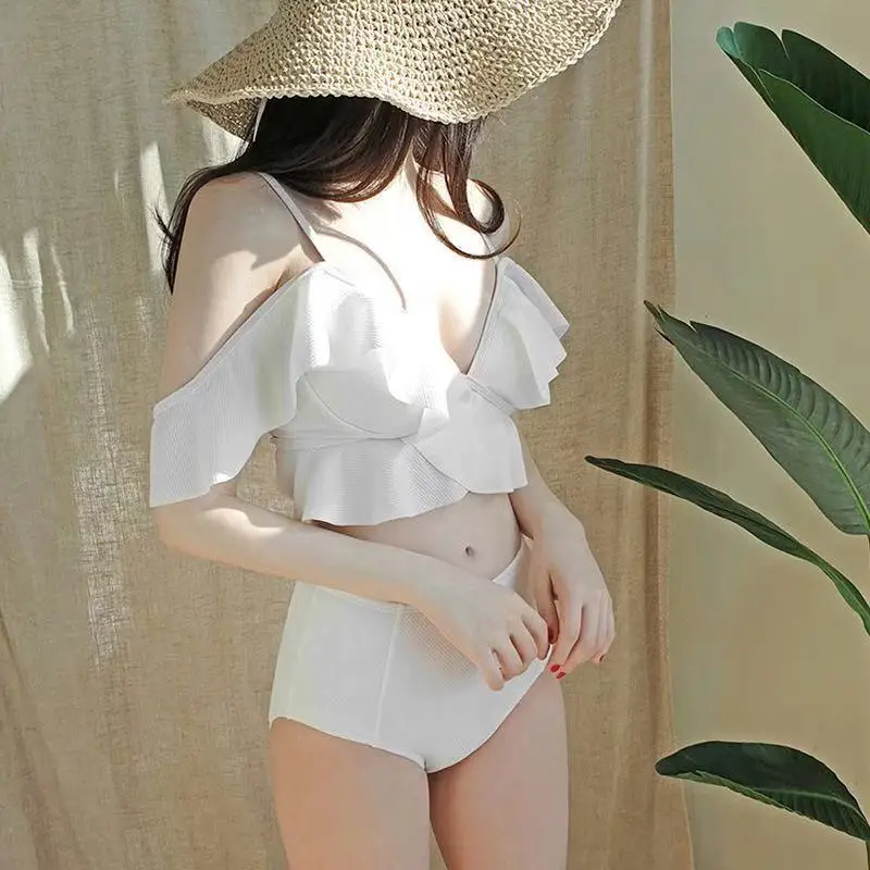 2023 High Waist  New Solid Color Bikini Women Swimsuit