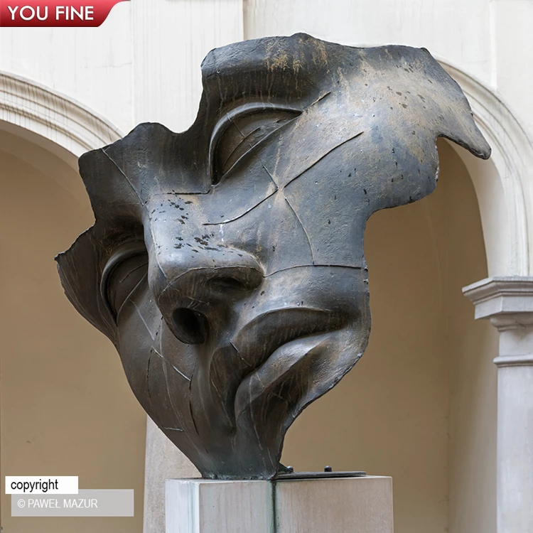 Famous Large Bronze Igor Mitoraj Sculpture Crippled Metal Face Statue