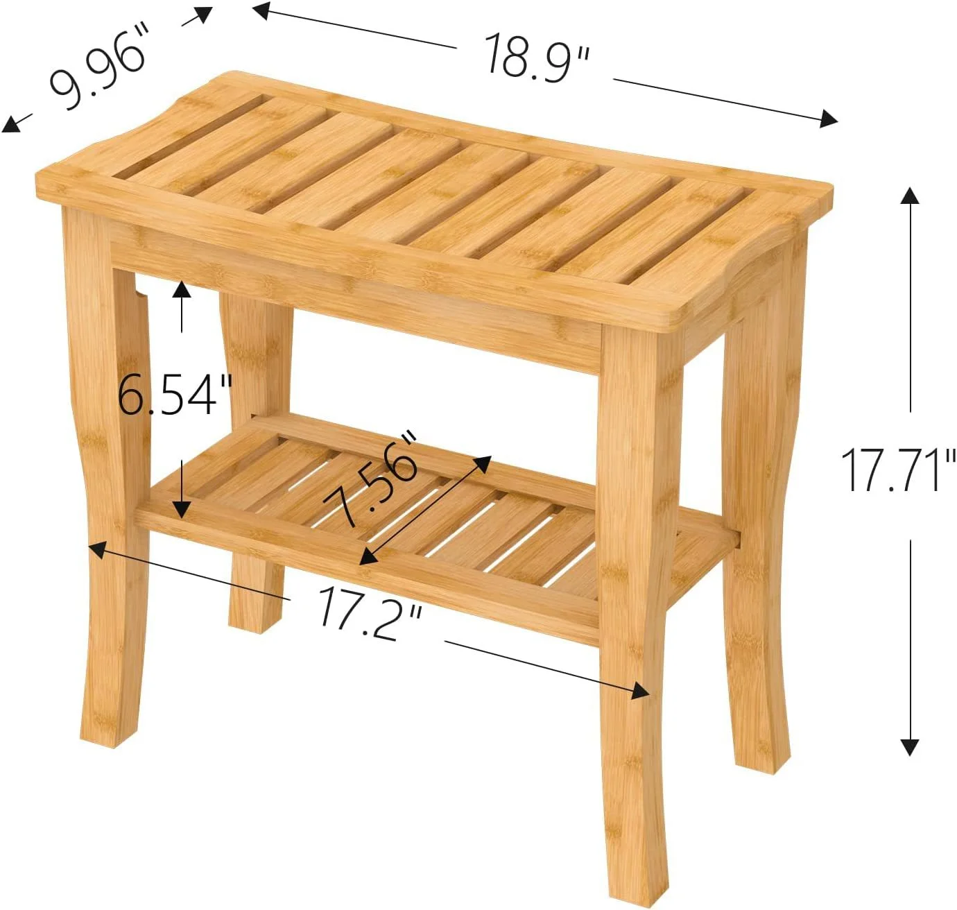 Ecofriendly Natural Bamboo Shower Benchtop Bamboo Bathroom Bench Seat