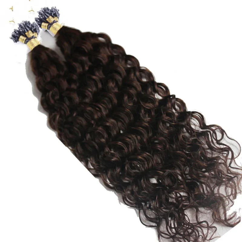 Bunte, tief gelockte Micro-Loop-Extensions aus Echthaar_voghion.com