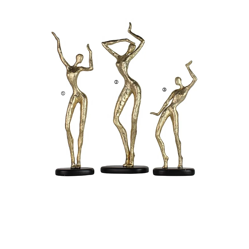 Dancing Woman Resin Sculpture Decoration Resin Home Decoration Art Decor Gold Abstract Human Sculpture