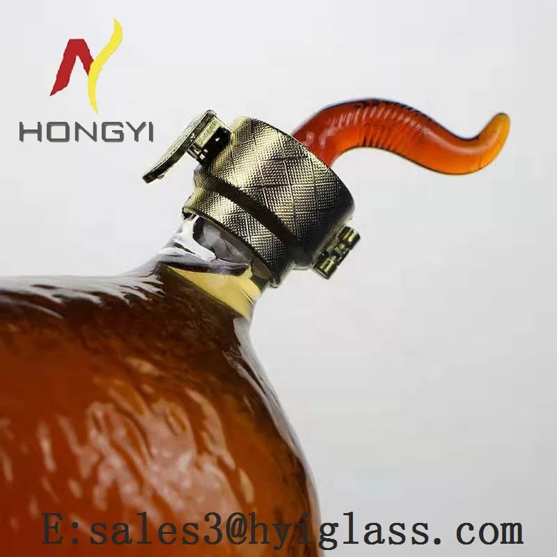 Glass Zodiac Animal Wine Decanter  Customized Engraved and Personalized Cat