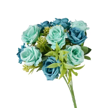 Factory Wholesale Price Artificial Rose Bouquet Silk Rose Wedding Decorative Bouquet