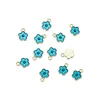 Small flower pendant, blue (10pcs)