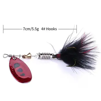 CHEERY Wholesale 70mm Metal Spoon Spinner Bait 5.5g Ocean Boat Fishing Lure with Feather Hook for River Lake and Stream – Metal Jig – view 3