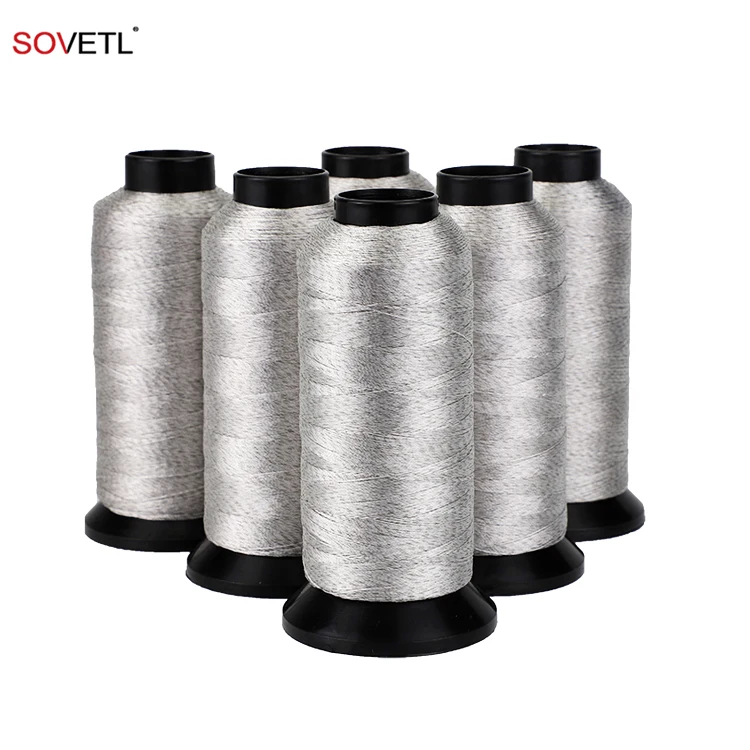 Silver Fiber Conductive Anti-static Thread 150D/3 250D/3  Antistatic ESD Conductive Sewing Thread for Fabric Garment