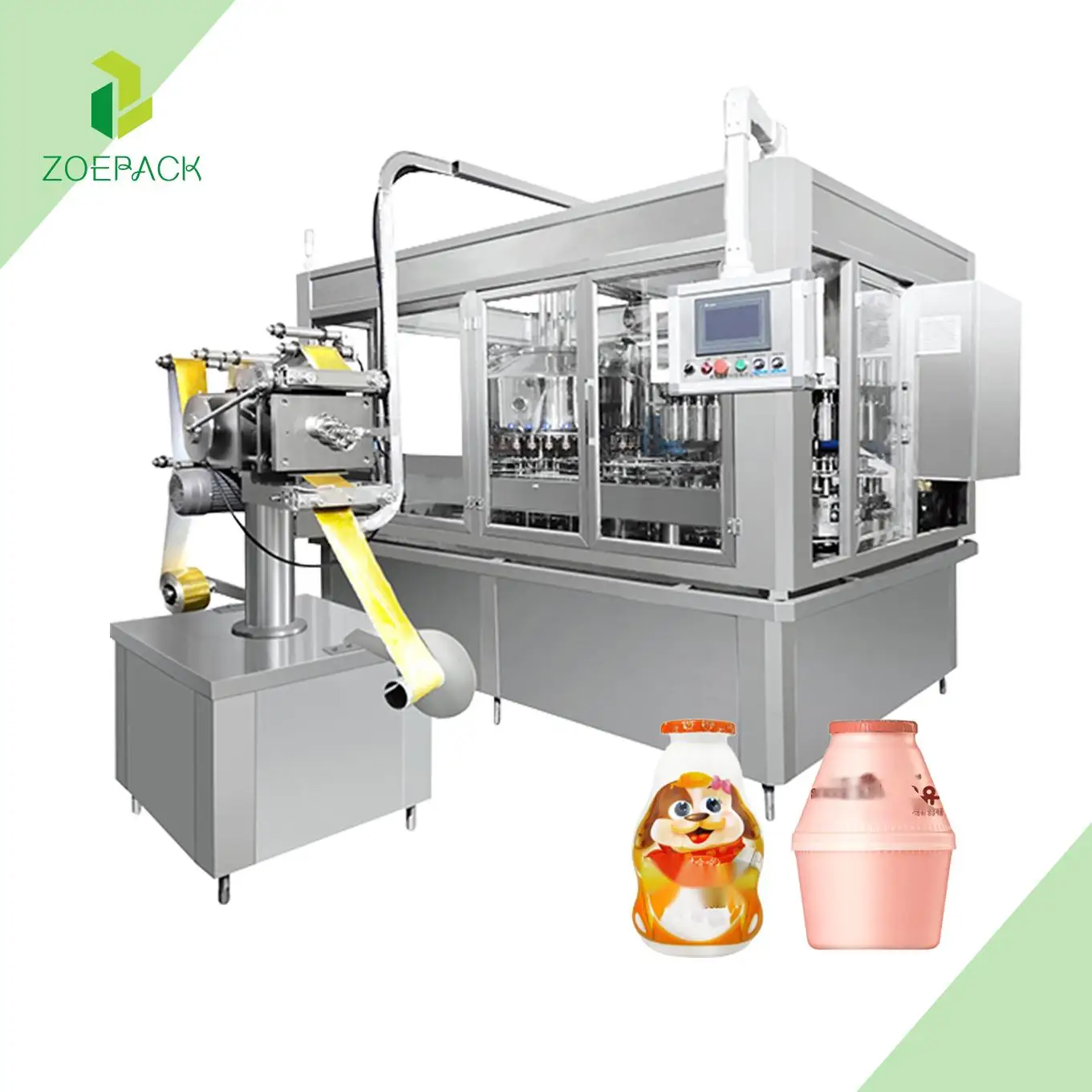 Automatic Rotary 200ml-2000ml Plastic Glass Bottle Pure Milk Juice Bottle Rinsing Filling Capping Machine