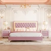 Pink + Velvet + 3 Piece Set
