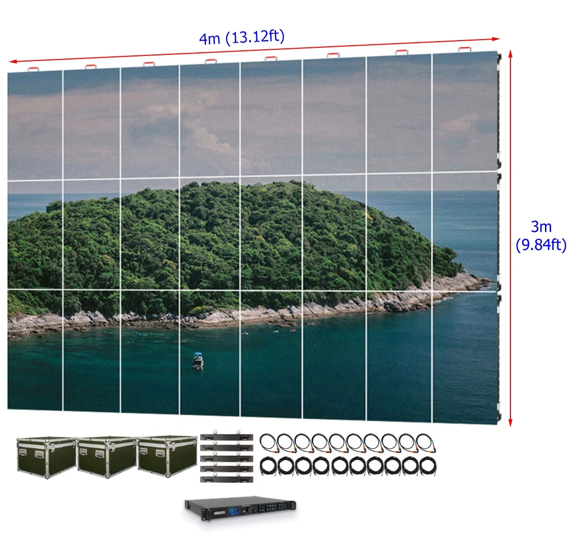 12 Square Meter Indoor Rental LED Display P1.953 1.9mm LED Rental Screen High Resolution with Excellent Visibility
