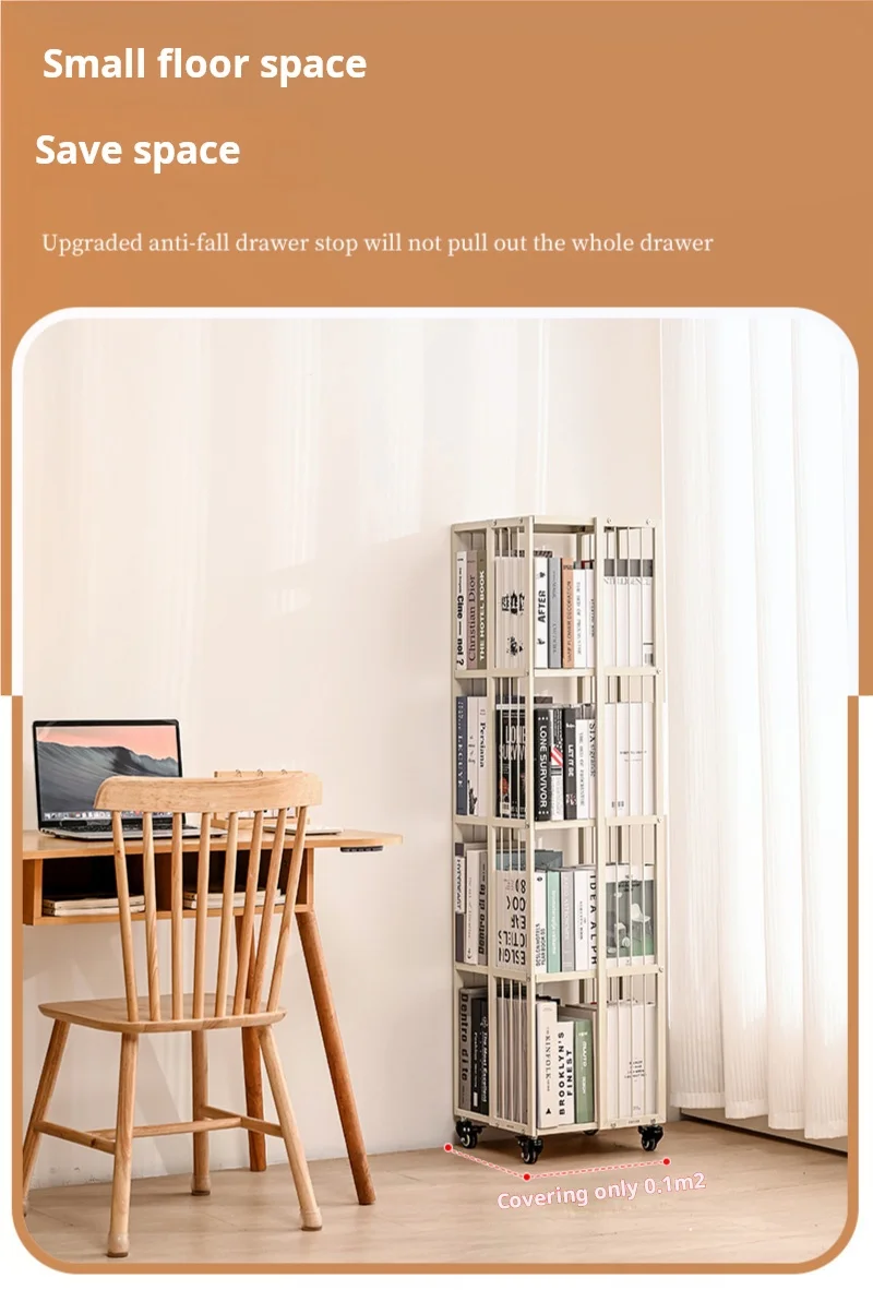 Excellent Quality Modern Design Style Rotating Bookshelf 360-Degree Metal Bookcase