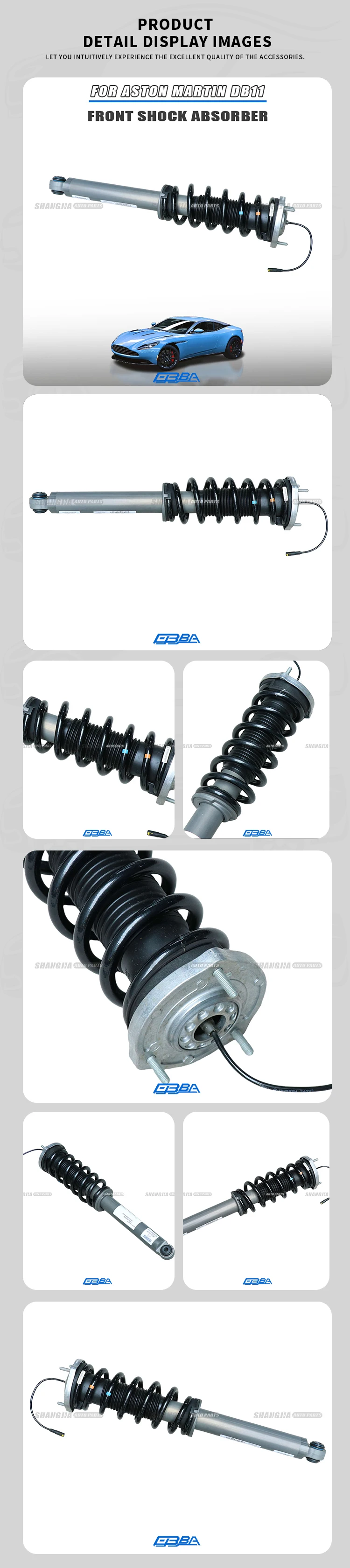 Car Parts Strength Steel Rubber Front Shock Absorbers For Aston Martin DB11 Vantage Coupe Volante HY5318B036CA Coil Spring Shock manufacture