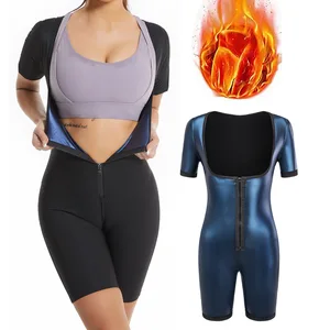 Women's Short-Sleeved Zipper Bodysuit Firm Control Thin Silk Body Shaper for Running Fitness & Yoga