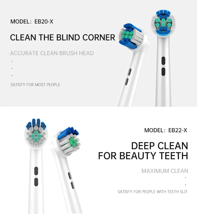Nylon 610/612 Bristle Toothbrush Heads for Home Use with 100Packs MOQ - Compatible with Rotary Electric Toothbrush