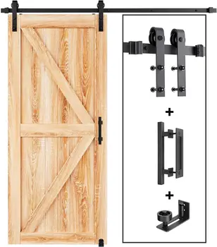 Stylish Modern Black Sliding Barn Door Handle Hardware Kit Window Accessory for Shower Curtain Door & Window Accessories