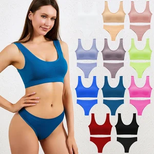 Manufacture Latest Design Ladies 2 Pieces Nylon Underwear Bra and Panty Set