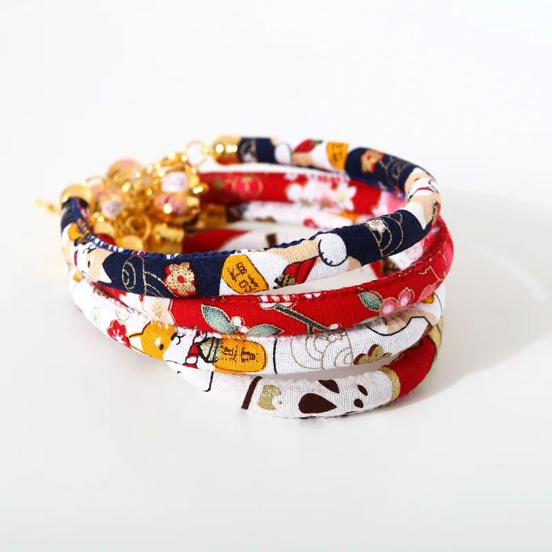 Lovely Cat Collar Round Rope Pets Necklace Adjustable Collar For Small