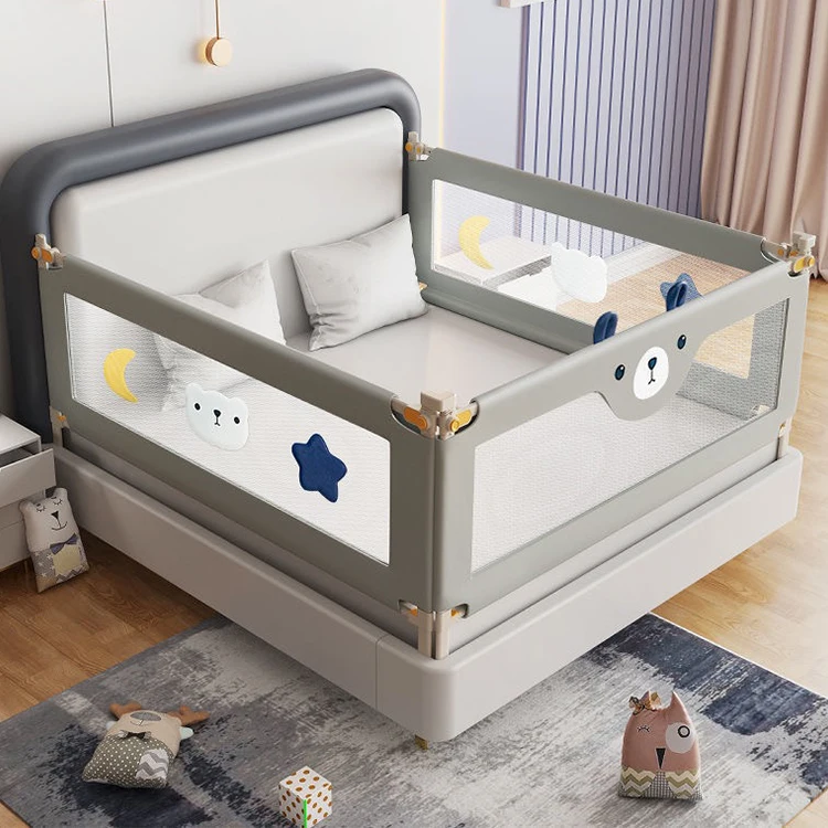 Extra Double Side Bed Protectors with Fence Railing Edge Guard Baby Safety Rails & Rail Guards
