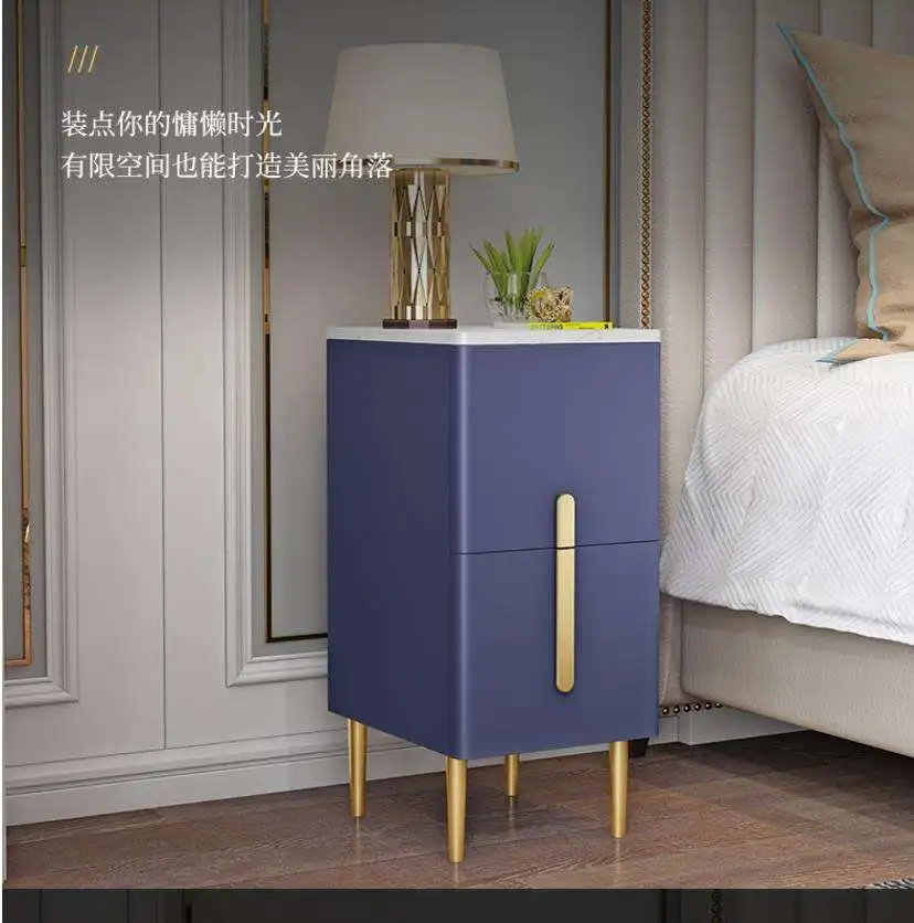 Modern Design Nordic Simple Style Nightstand Square Grey Flannelette