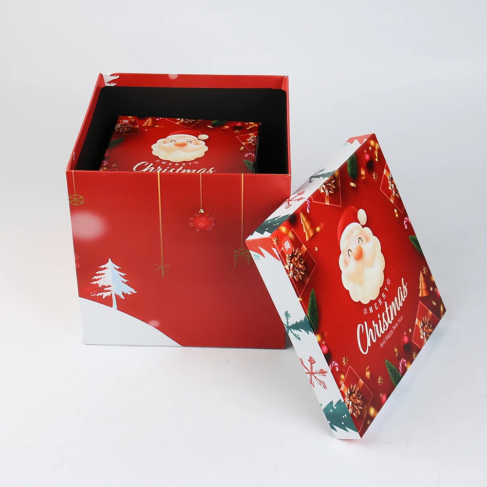 Customizable Christmas Gift Boxes Set Rigid Paper Packaging with Embossed Base and Lid Sponge Lined Gift Package for Present