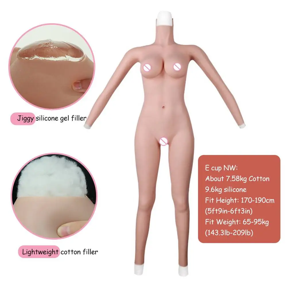 E Cup Cosplay Realistic Silicone Body Suit With Big Breast Forms Female False Pussy for Cosplayer Male to Female Transvestite
