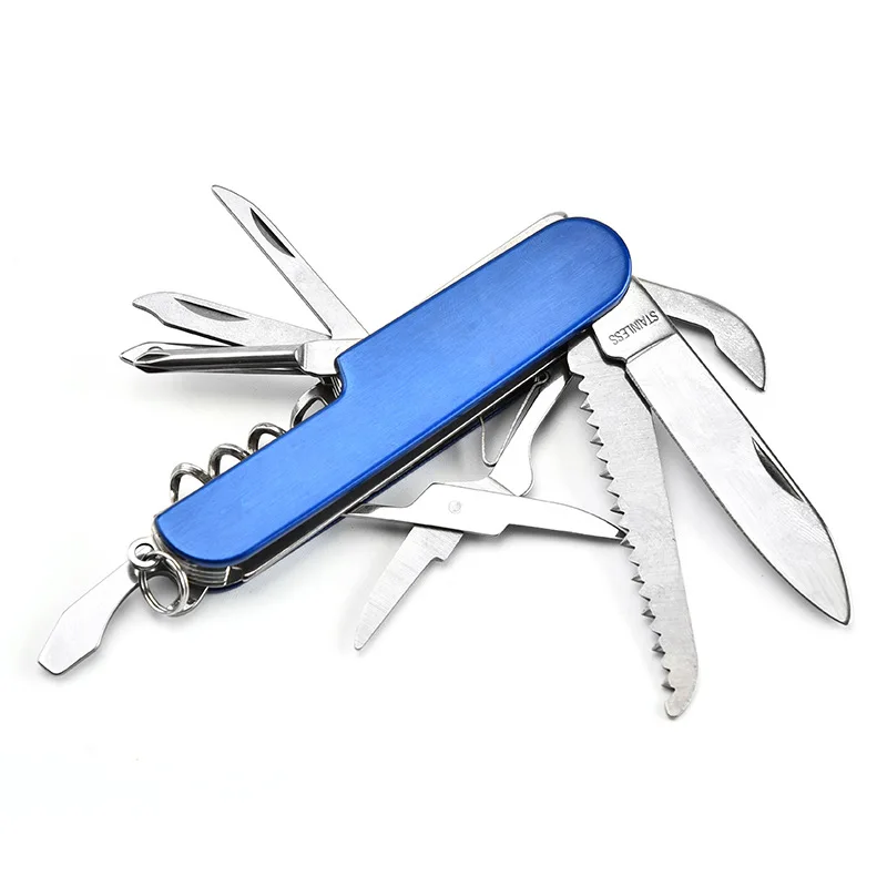 Manufacturer Custom Stainless Steel Multi Functional Folding Knife Survival Outdoor Camping Tool Pocket Swiss Knife