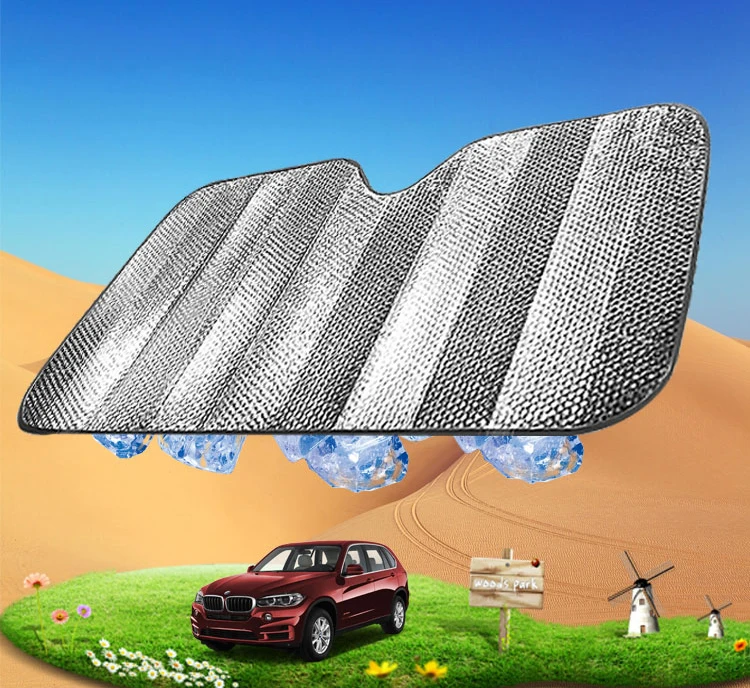 Car Front Sunshade Customized Logo Accept Aluminum Film Air Bubble Film