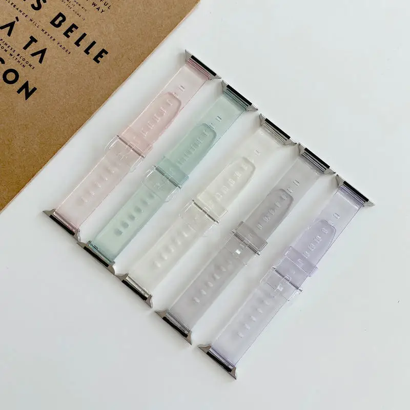 product wholesale custom new design smart sports silicone watch bands mens womens 40 41 42 43 44 45mm compatibility for apple watches-3