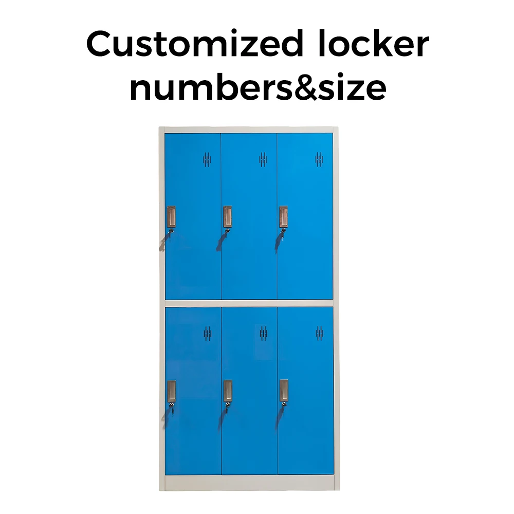 Practical Stainless Steel Metal Wardrobe with Key Lock for Hospital Cabinets Storage Organization Clinics or Living Room