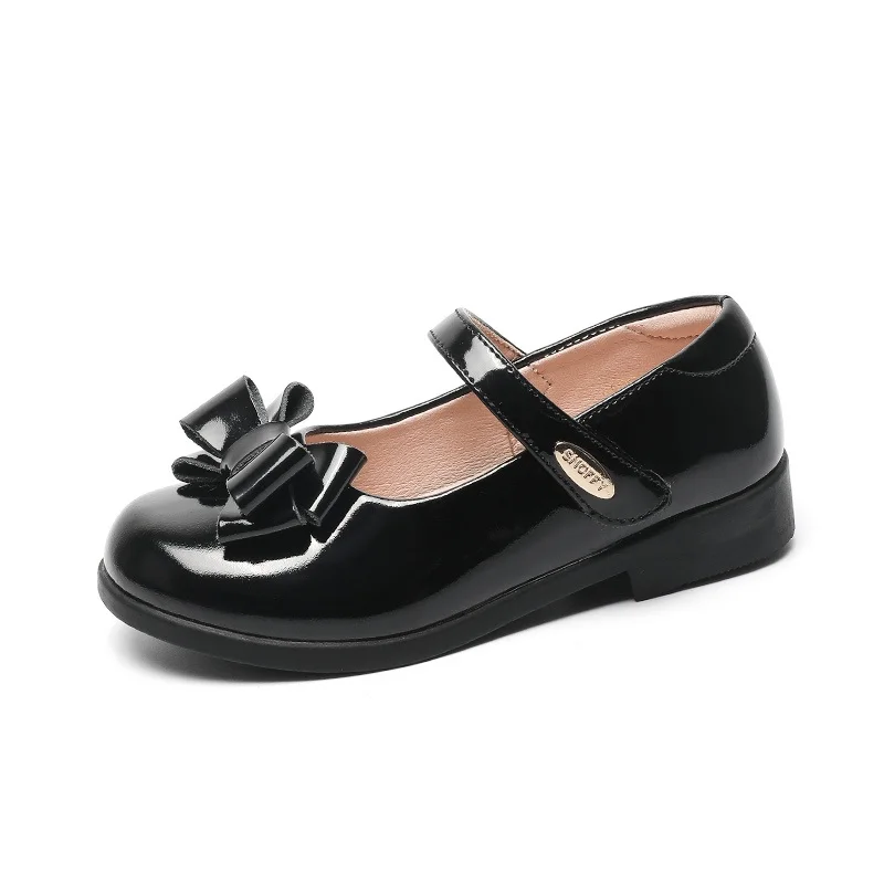 Черные кожаные туфли для девочек весна-осень 2021 британская Студенческая кожаная обувь детская обувь принцессы