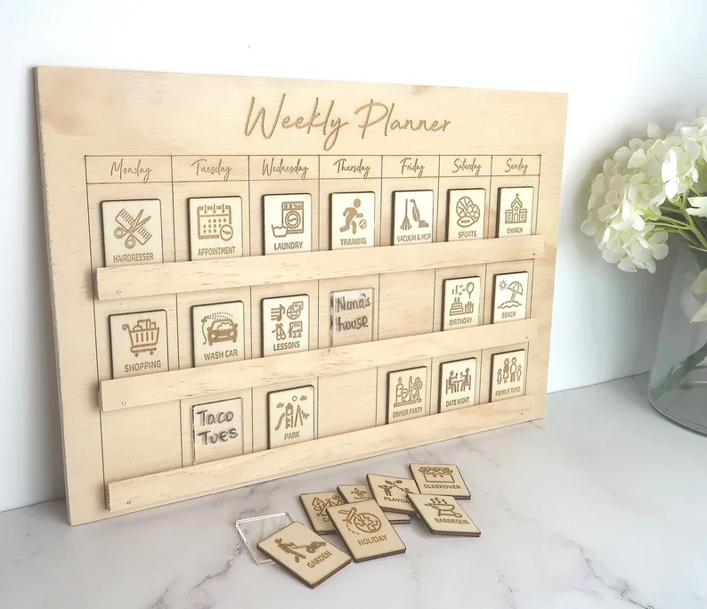 Personalized Wooden Routine Motivation Board Montessori Daily/weekly