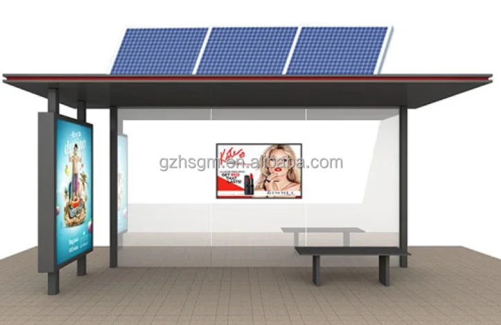 Smart Bus Shelter Air Conditioned Bus Station Closed type Bus Stop with Advertising Light Box Outdoor in Dubai UAE