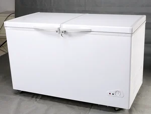 880L Wholesale Big Capacity Plastic or Steel Basket Thermostat Free Spare Parts Double Lid Castor Commercial Chest Freezer