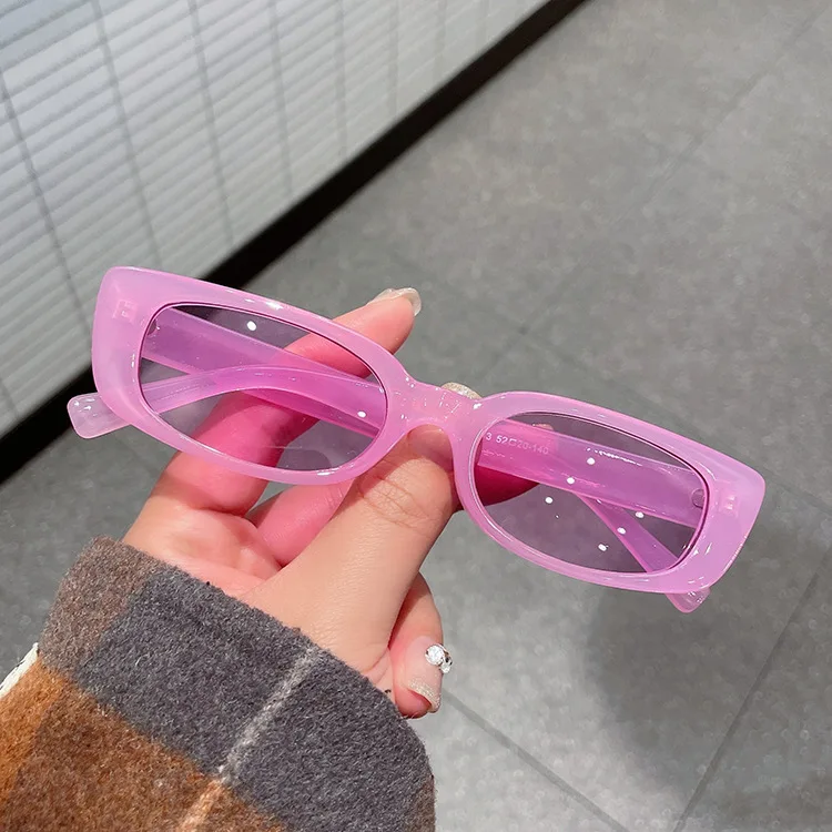 ADE WU PLS13043 Colorful Small Frame Eyewear Women Tinted Rectangle Green Champagne Custom Sunglasses