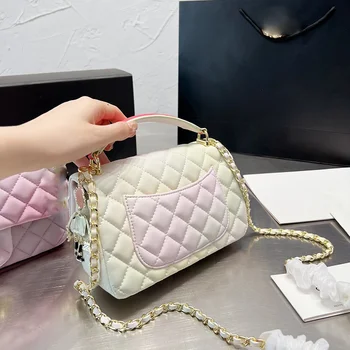 Top quality latest design ladies female colorful sheepskin handbags luxury handbags for women genuine leather
