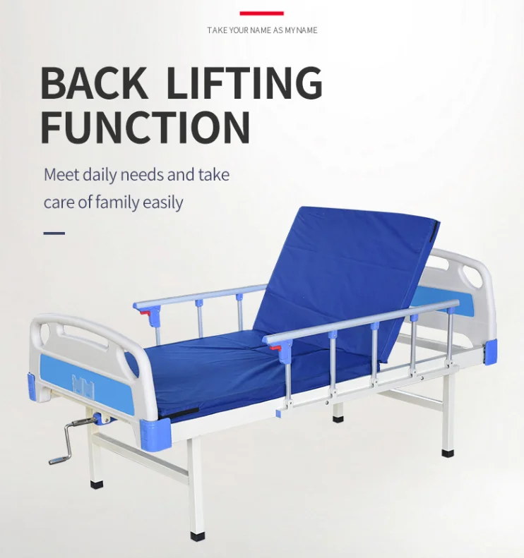 Manual Hospital Bed Movable Hospital Bed Single Crank Hospital Bed