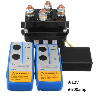 12v 500a électrique cabestan contacteur treuil contrôle solénoïde atv relais  double sans fil à distance récupération 4x4