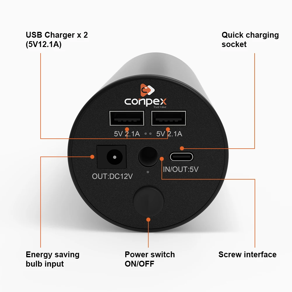 Conpex Mobile Powerbank 31200Mah  Power Bank Fast Charge With Led Light Power Banks 15600Mah Fast Charging Power Bank