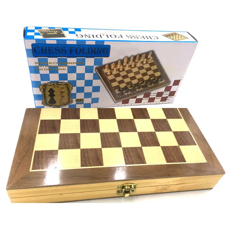 Private Label Folding Chess Board High Quality Wooden Chess Wholesale International Chess Sets
