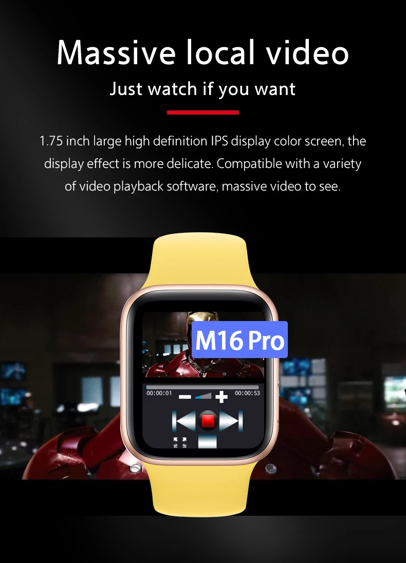 Jam Tangan Pintar M16 Pro Seri 6 Bt Panggilan Musik Dengan Tombol Gulir Jam  Tangan Pintar Olahraga M16pro Penjualan Laris - Buy M16pro Smartwatch,2021  Baru Kedatangan Smartwatch M16 Pro 1.75 Inci Layar