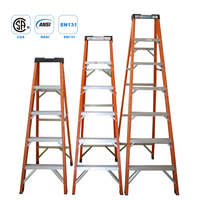 12 Meters Foldable FRP Step Ladders Insulated Slim Household Folding Stick Stabilisers Fiberglass Ladder EN131 Step Ladders