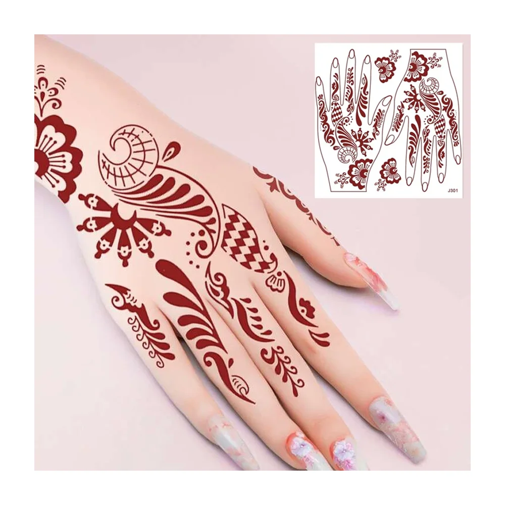Buy S.A.V.I 2 Sheets- Natural Mehendi Henna Tattoo Stickers, Waterproof,  21x15cm - Elegant Designs for Women's Hands & Arms Online at Low Prices in  India - Amazon.in