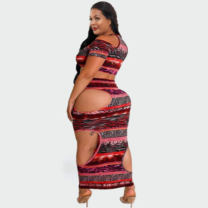 Plus Size Leopard Print Maxi Dress Sexy Hollow Out Design, Stretchy And  Elegant For Fall Wholesale Drop Plus Size Womens Clothing L 5XL From  Xiajiaohao, $23.03